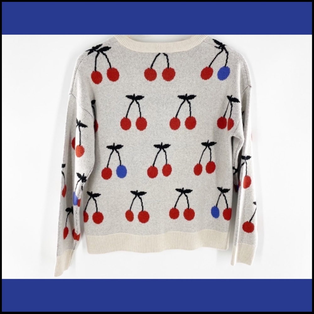 MADEWELL CHERRY JACQUARD PULLOVER SWEATER XS - Picture 7 of 14